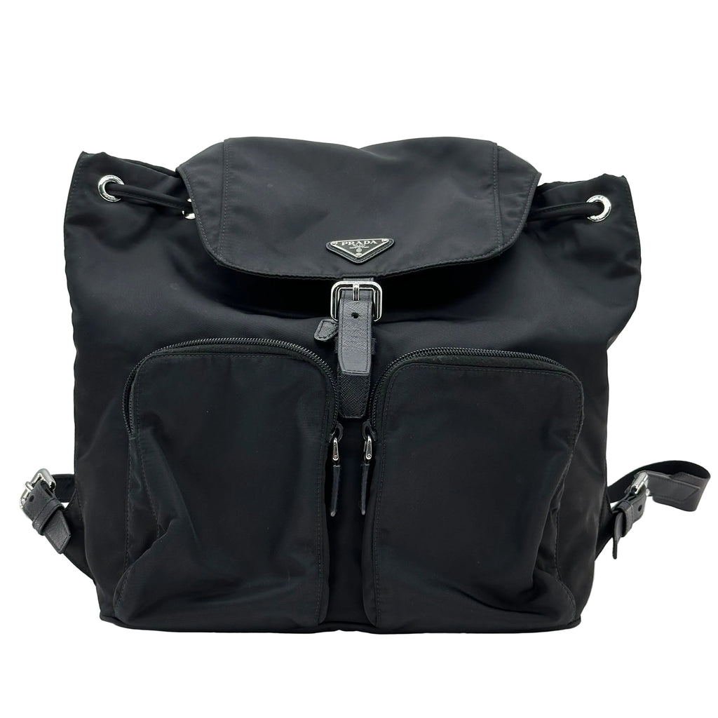 Prada Nylon Rucksack Backpack Bag Black