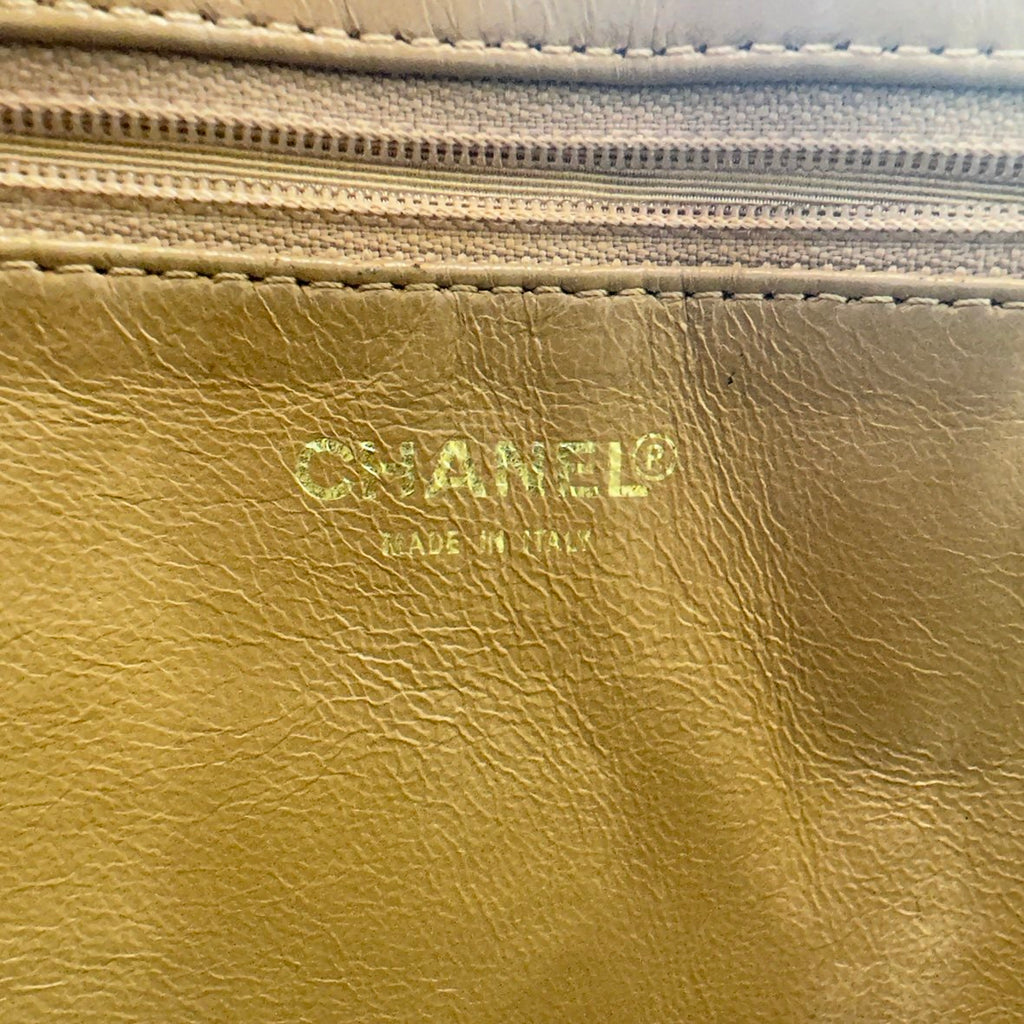 chanel beige quilted caviar leather medallion tote bag