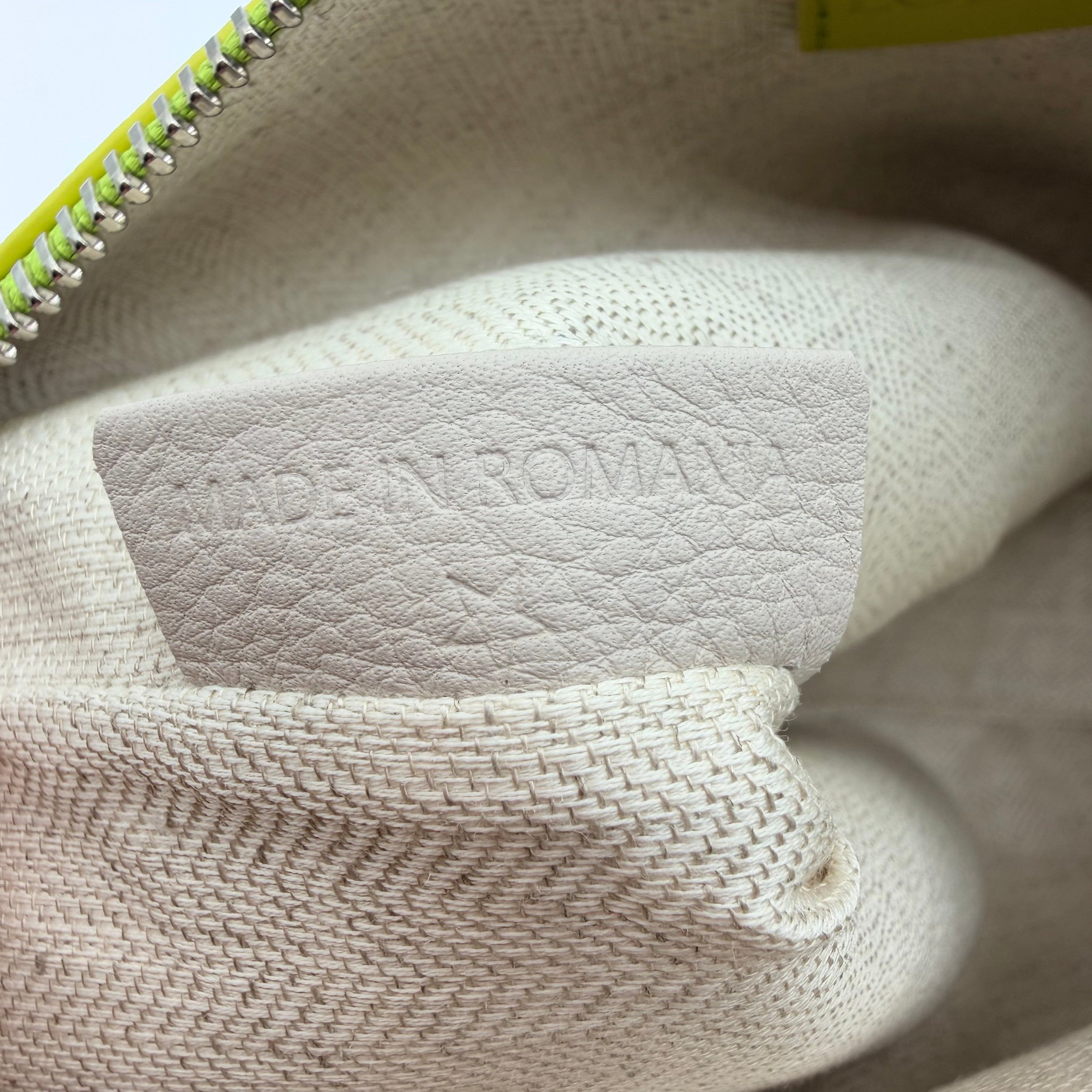 loewe mini pouch lime green leather