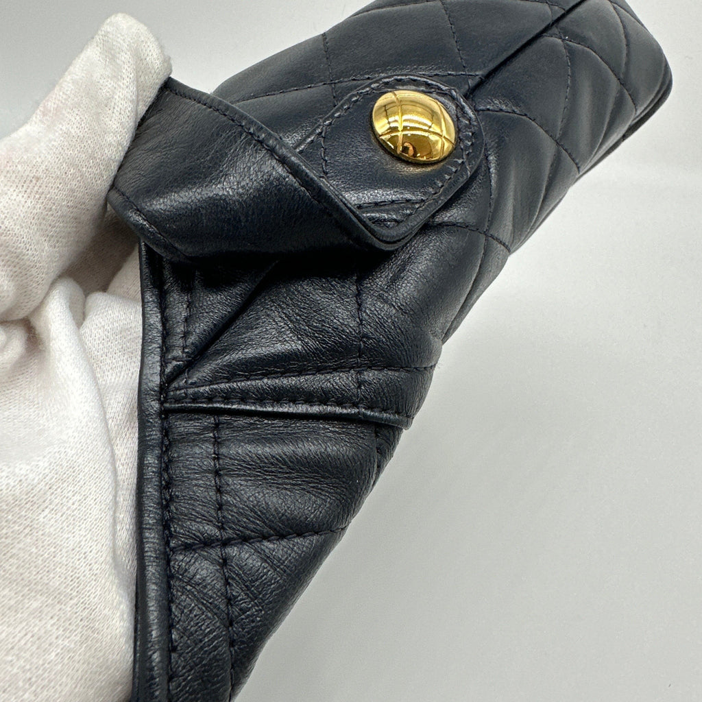 Chanel Quilted Lambskin Vintage Coco Black Shoulder Bag