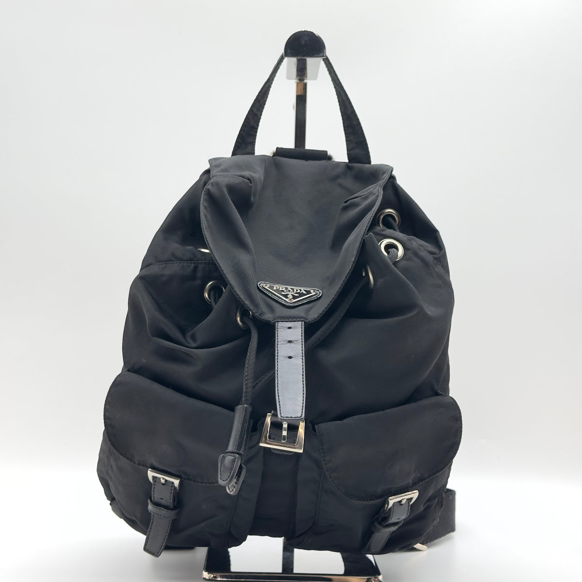 Prada Tessuto Nylon Vela Medium Black Backpack