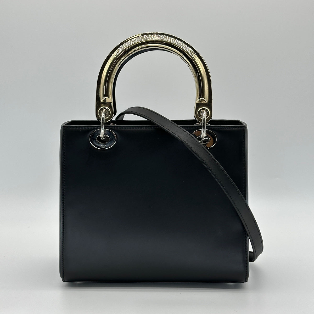 Dior Smooth Calfskin Lucky Badges Lady Dior Medium Black Handbag