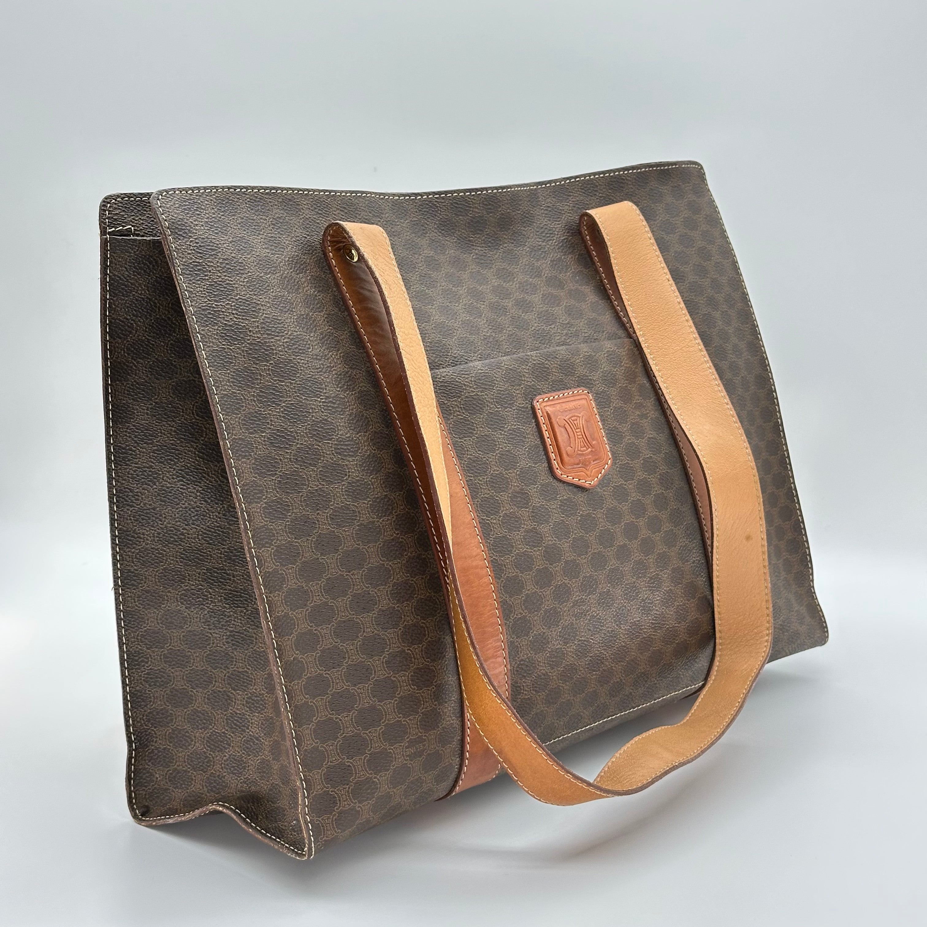 Celine Macadam Monogram Tote Bag Canvas Vintage