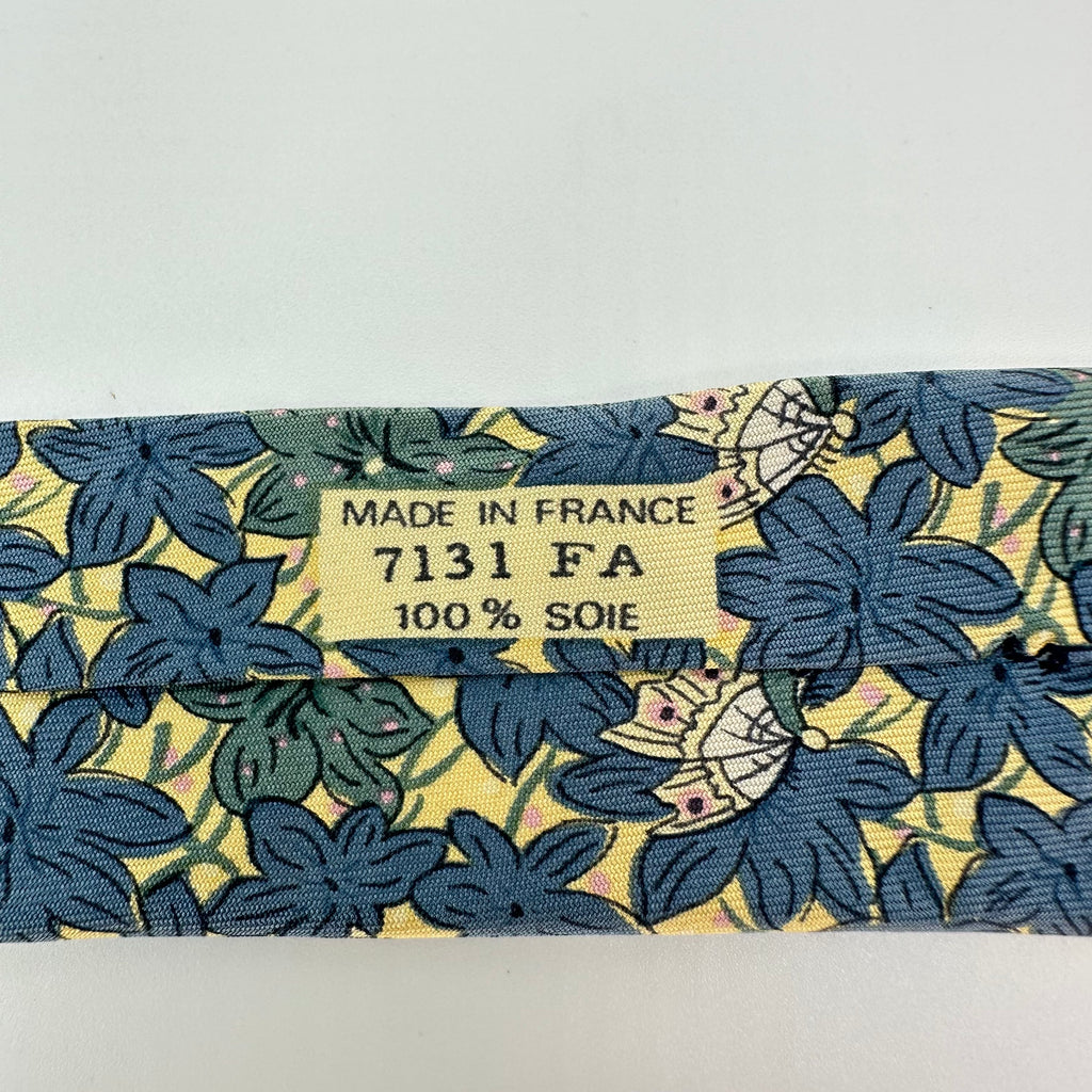 Cravate vintage en soie Hermès – Imprimé rétro classique Style professionnel élégant 100 % soie