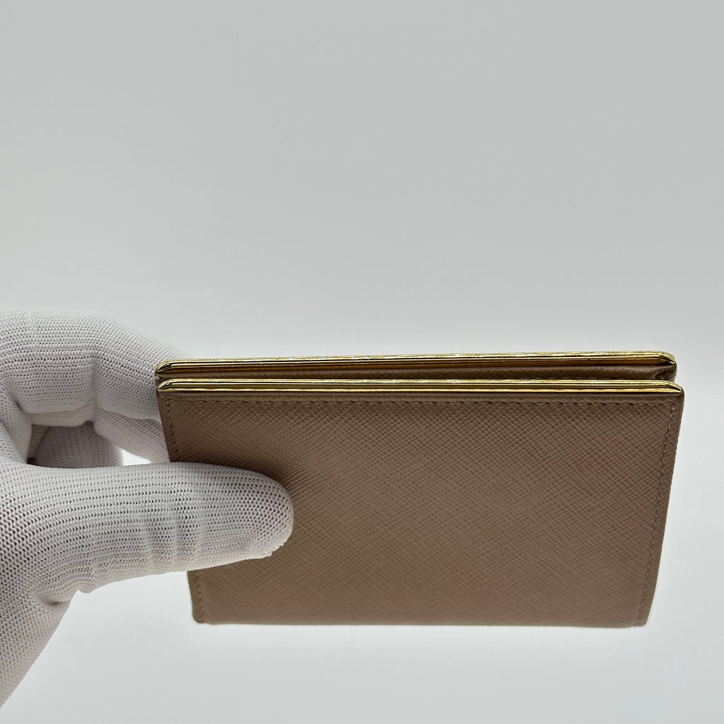 Prada Saffiano leather small bi-fold wallet