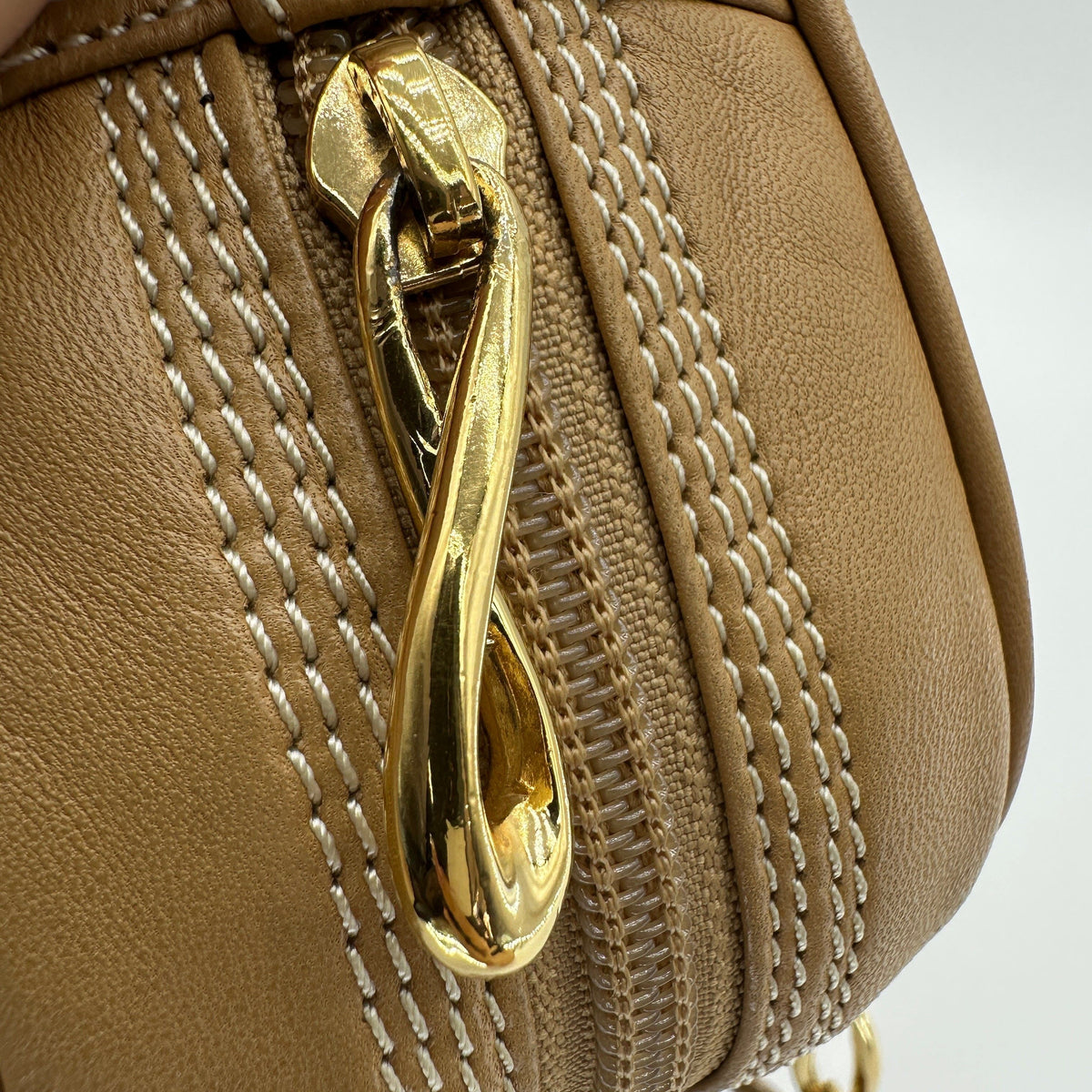 Loewe Anagram Lambskin Beige Chain Shoulder Bag