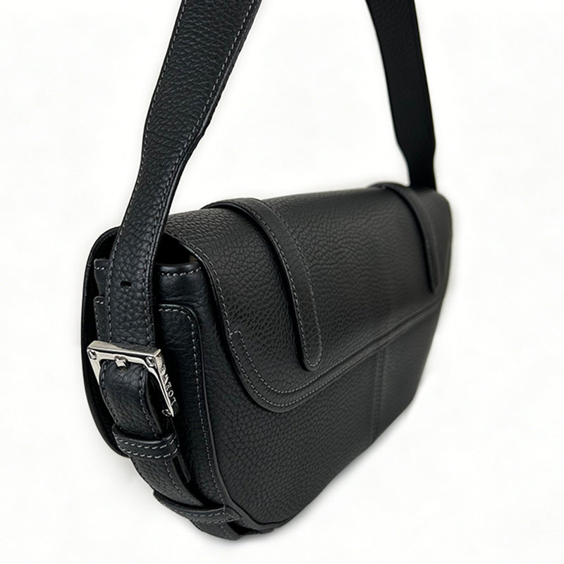 Loewe Vintage Leather Shoulder Bag Handbag Black