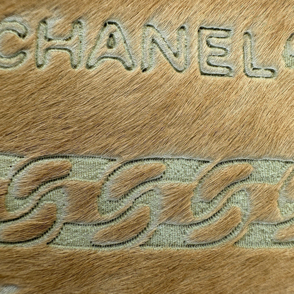 Chanel Logo Canvas Leather Pink Chain Shoulder Pouch