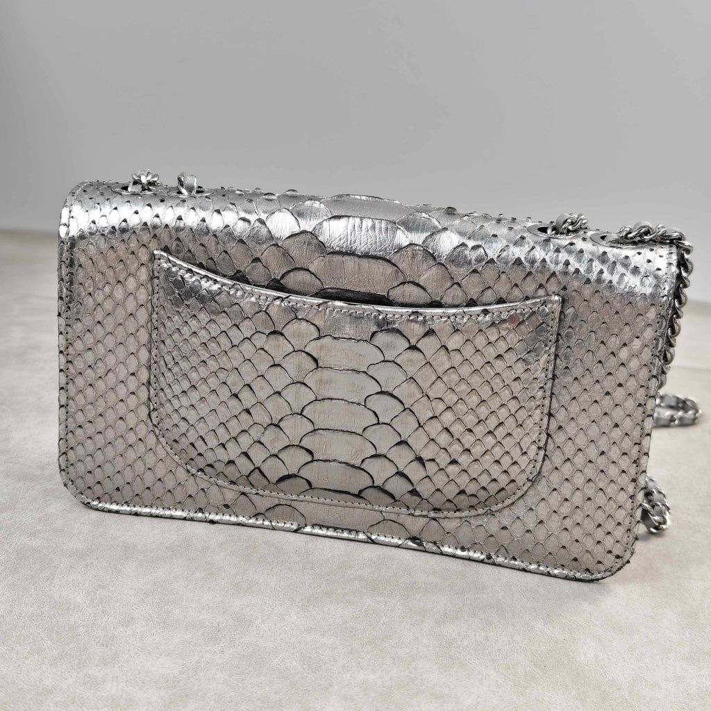 Chanel Python Chain Shoulder Bag Silver