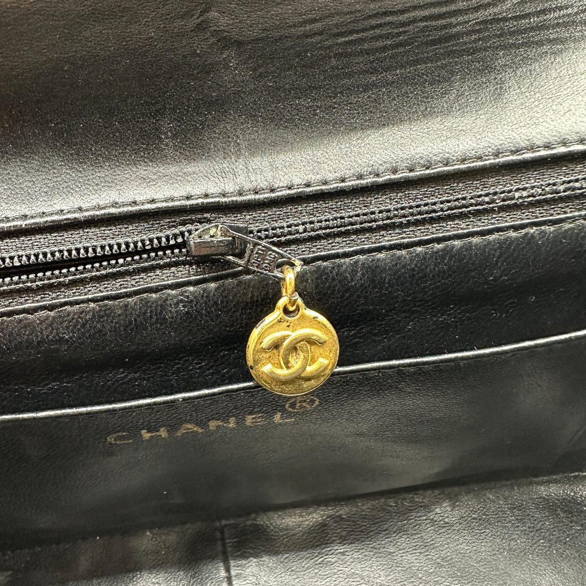 Chanel Quilted Kelly Black Leather Shoulder Bag