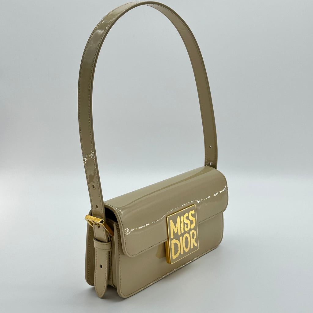 dior Miss Patent Flap bag  patent leather   shiny beige    gold  Hardware Shoulder bag
