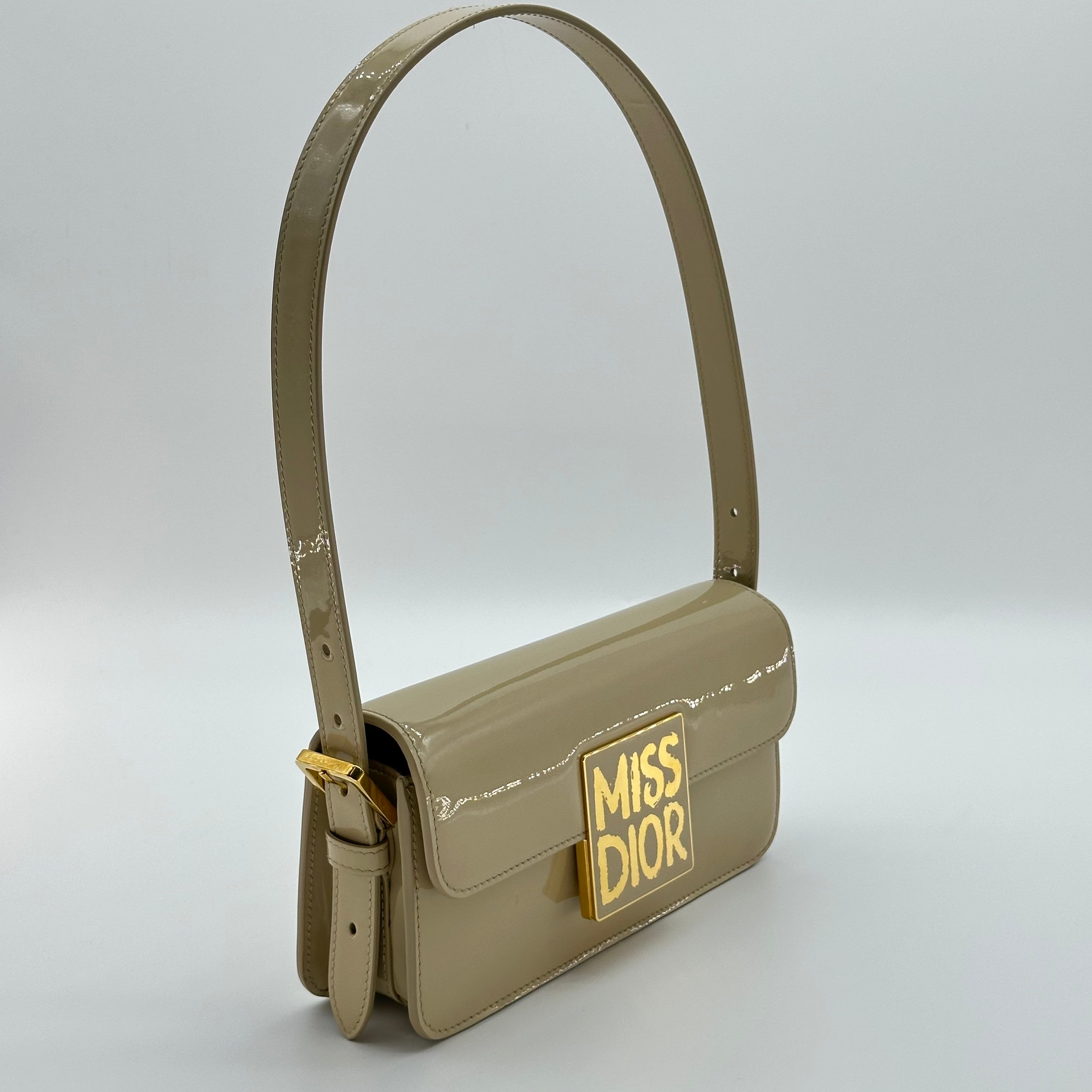 dior Miss Patent Flap bag  patent leather   shiny beige    gold  Hardware Shoulder bag
