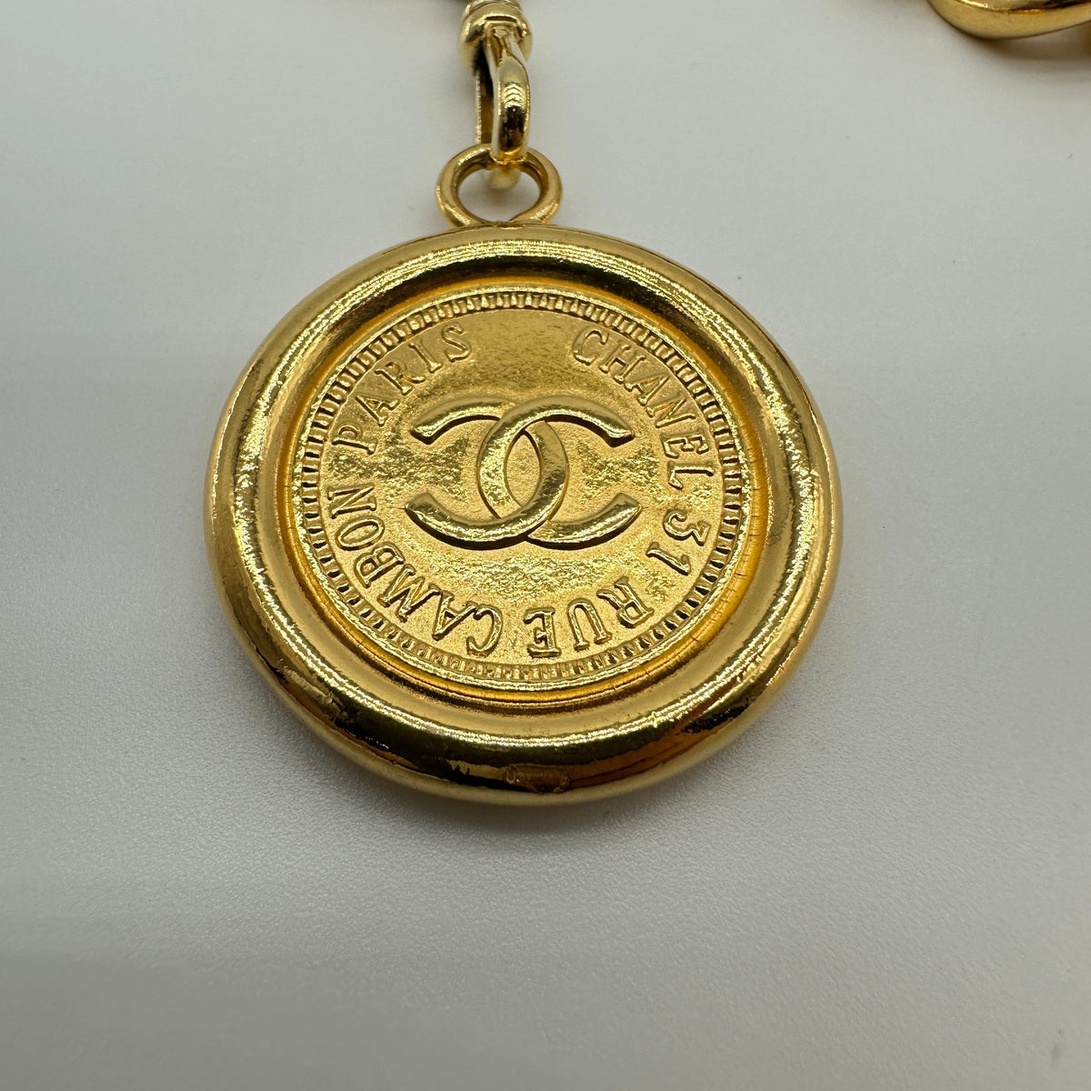 Chanel Gold Chain Coin Charm Belt