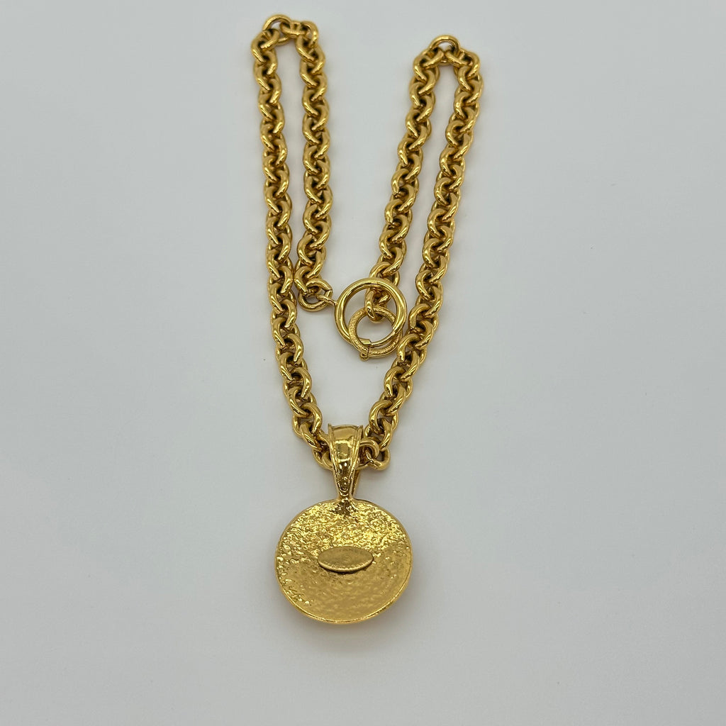 Chanel Coco Mark 项链金色金属复古 94P