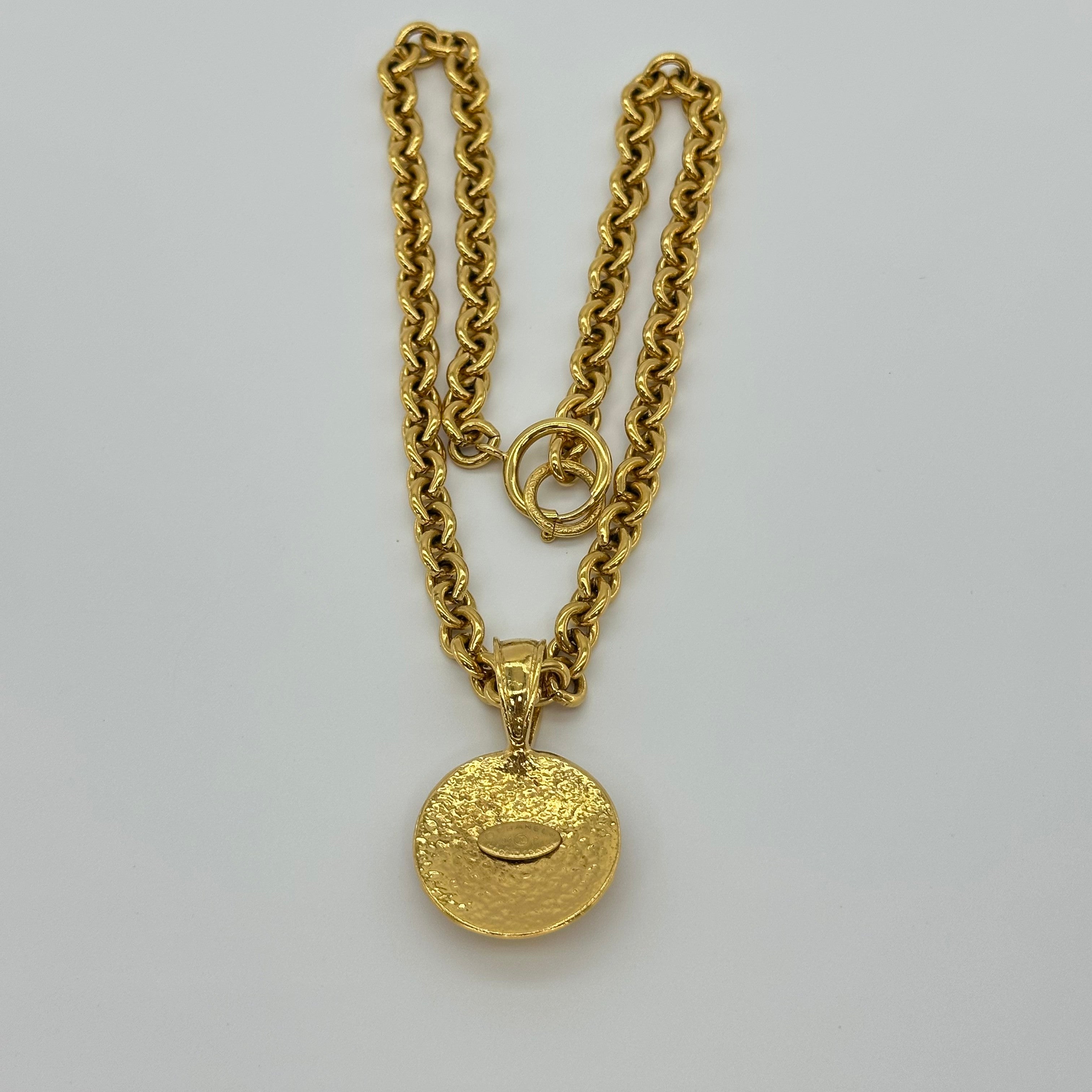 Chanel Coco Mark 项链金色金属复古 94P