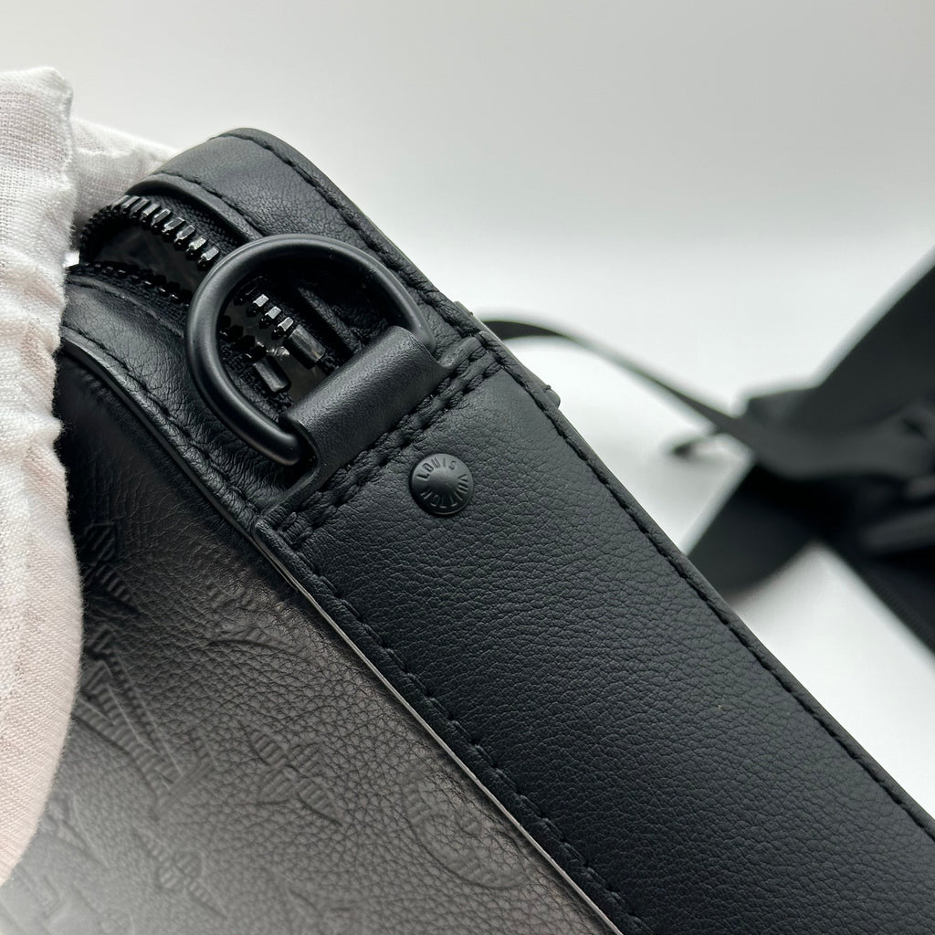Louis Vuitton Monogram Shadow Trio Messenger M46602 Black with RFID