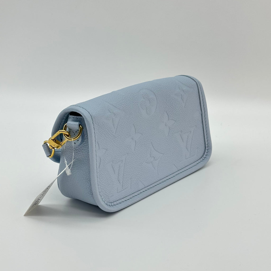 Louis Vuitton Nano Diane Monogram Empreinte Leather Crossbody Bag Blue M83592 RFID