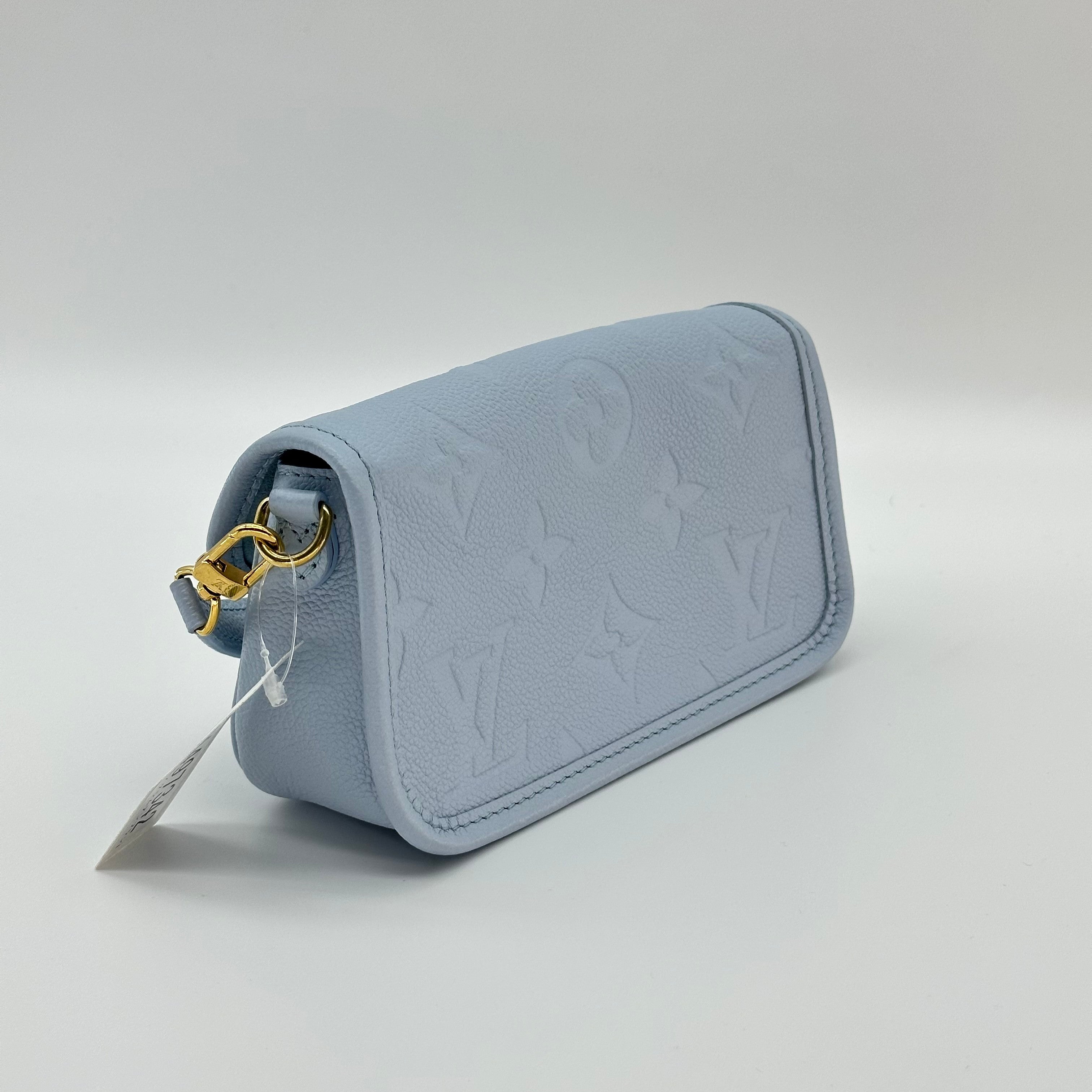 Louis Vuitton Nano Diane Monogram Empreinte Leather Crossbody Bag Blue M83592 RFID