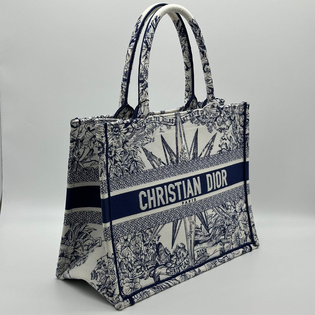 Christian Dior Bicolor Reve d'Infini Embroidery Book Tote Medium Bag