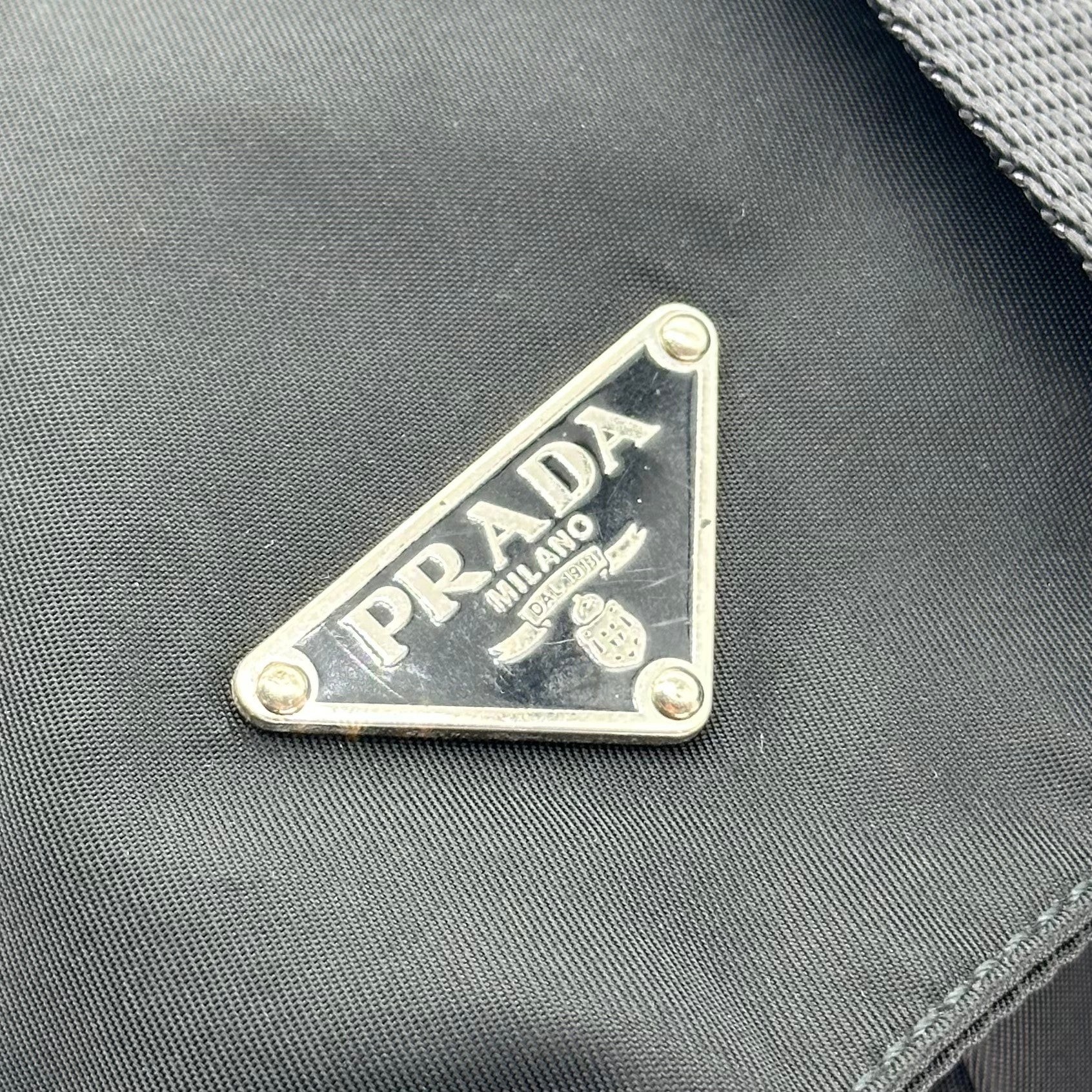 Prada Shoulder Bag Messenger Nylon Triangle Logo Black