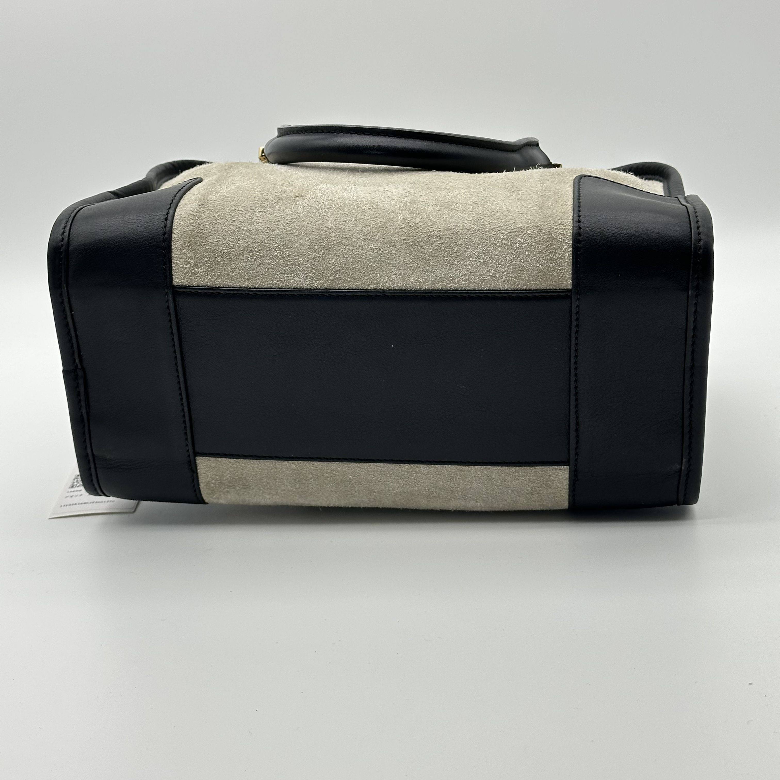 Loewe Amazona 28 Anagram Logo Suede Leather Boston Handbag