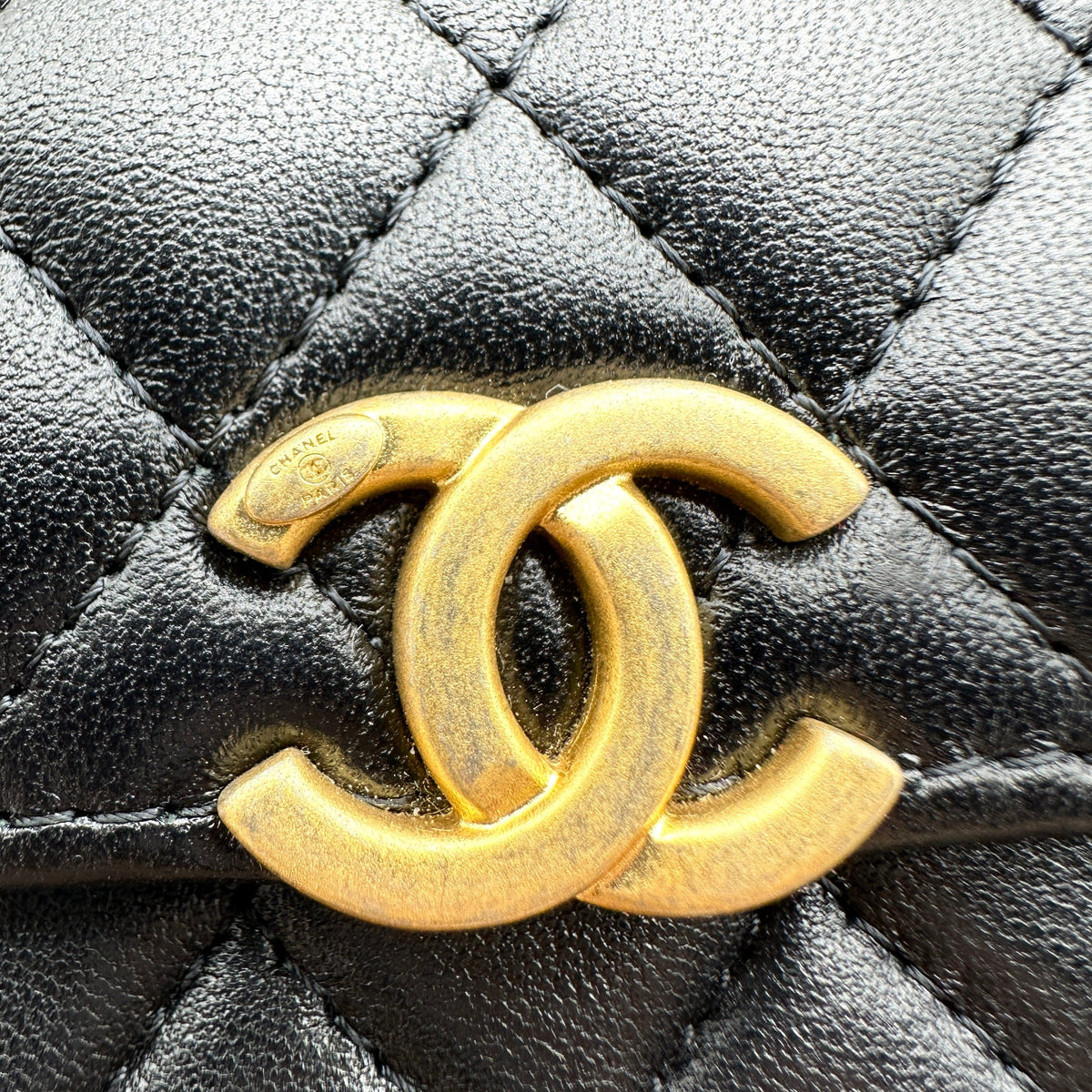 Chanel Quilted Lambskin Trendy CC Mini Black Top Handle Shoulder Bag