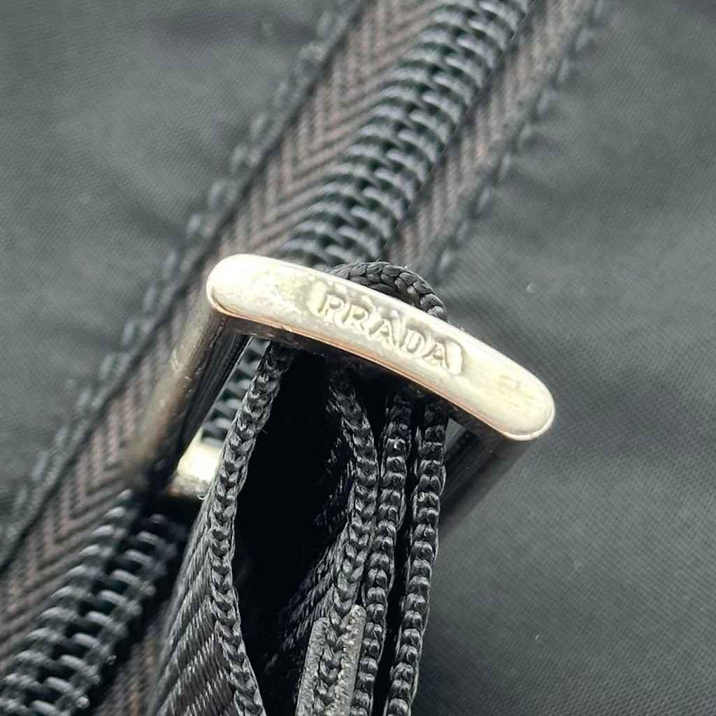 Prada Shoulder Bag Messenger Nylon Triangle Logo Black