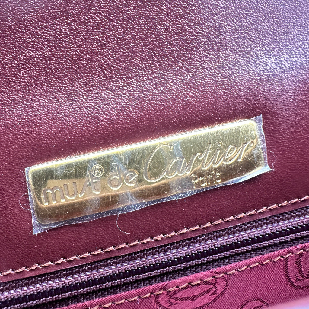 cariter must de cartier burgundy bordeaux shoulder bag
