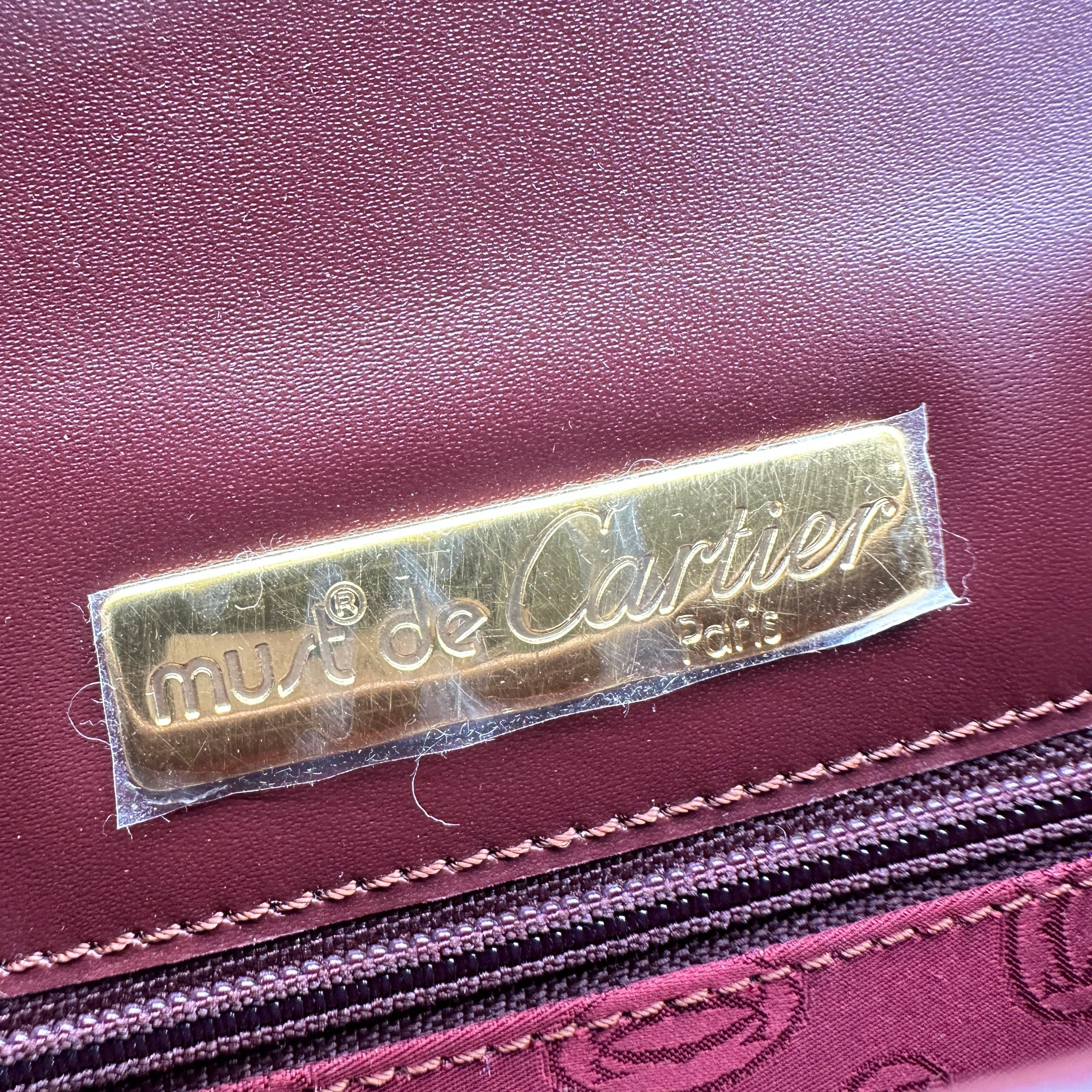 cariter must de cartier burgundy bordeaux shoulder bag