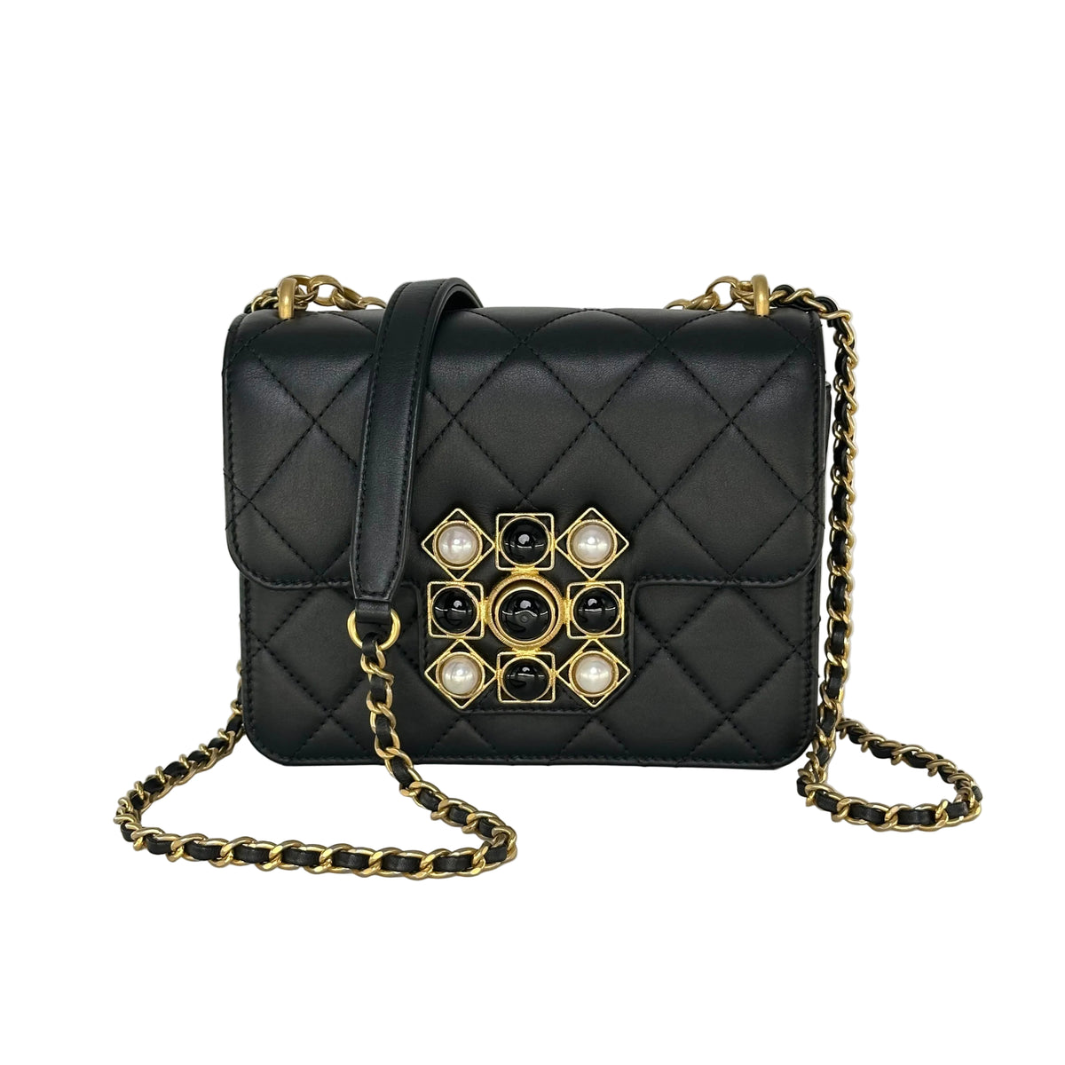 Chanel Onyx Pearl Bag Shoulder Bag Corssbody Limited Edition 30 Series