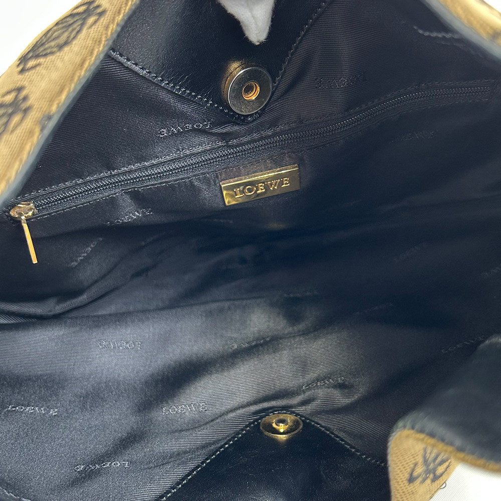 Loewe Logo Print Shoulder Bag Double F Monogram Vintage