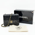 Chanel Matelasse Mini Chain Shoulder Bag Coco Mark Gold Hardware Black 0 Series