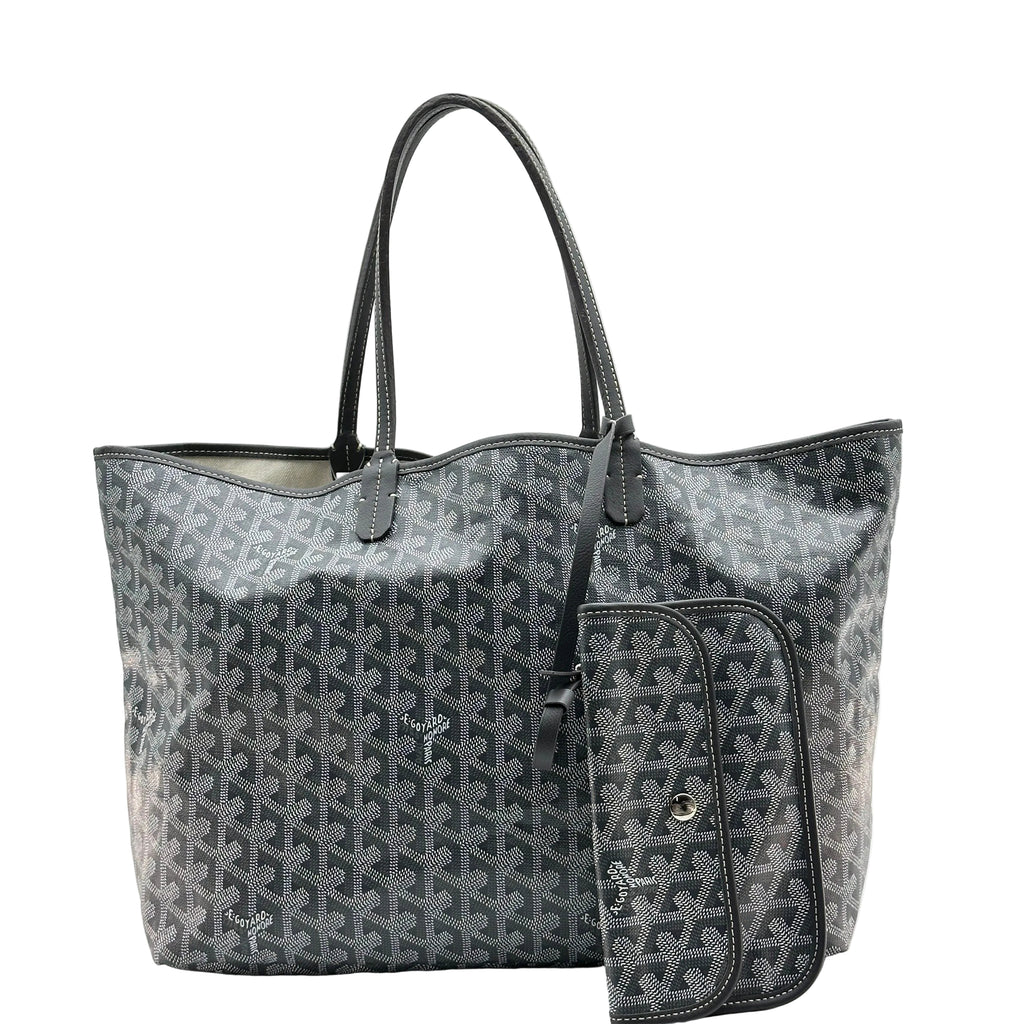 Goyard PVC Leather Saint Louis PM Grey Tote Bag
