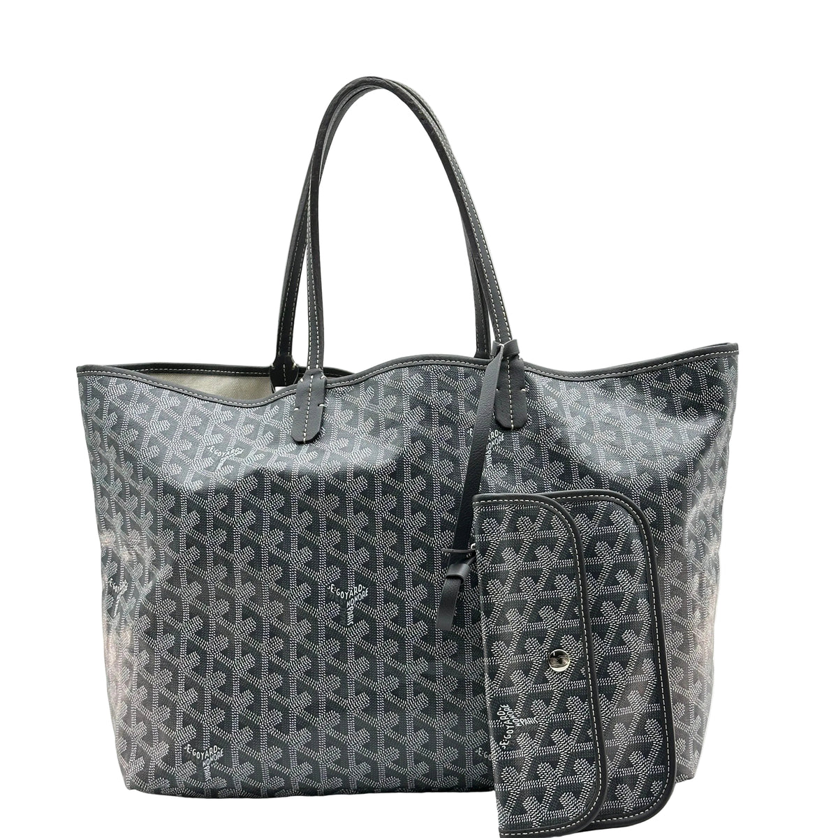 Goyard Saint Louis PM Tote-Bag aus PVC-Leder in Grau