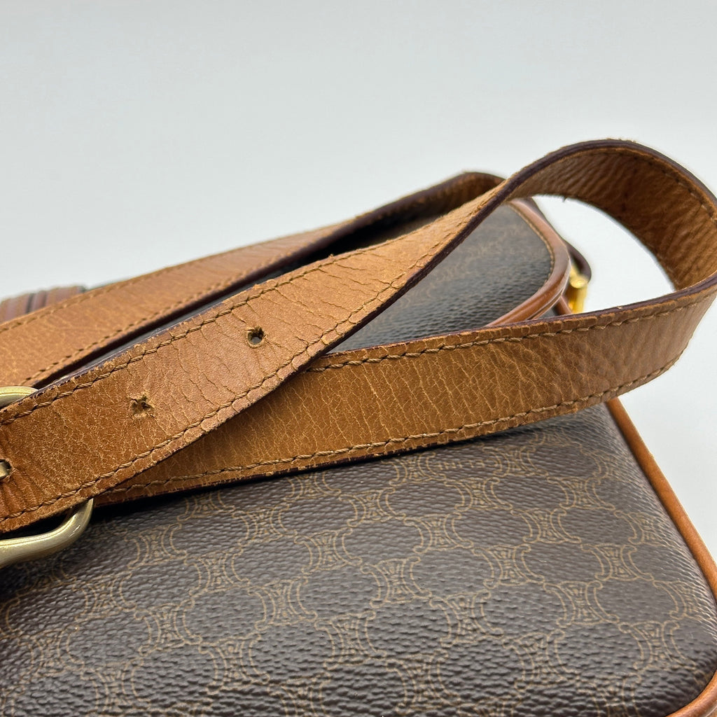 vintage celine starball brown macadam triomphe shoulder bag