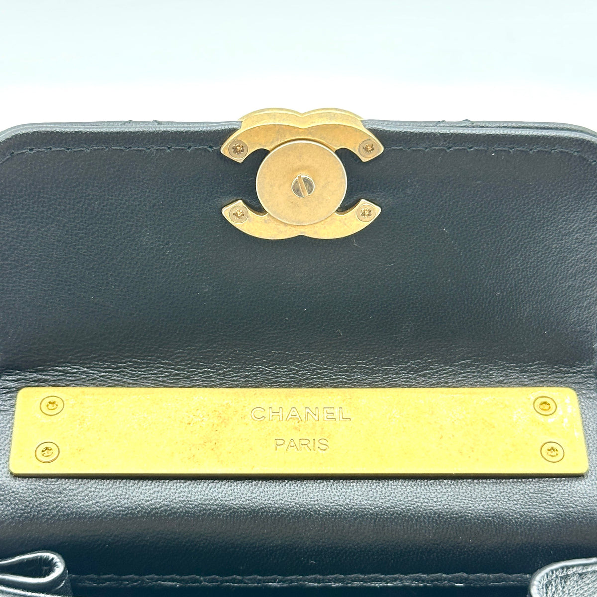 Chanel Quilted Lambskin Trendy CC Mini Black Top Handle Shoulder Bag