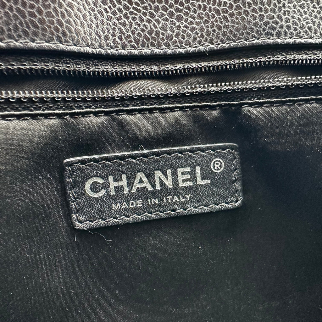 Chanel GST Caviar Leather Chain Tote Bag Black Gold Hardware 16 Series