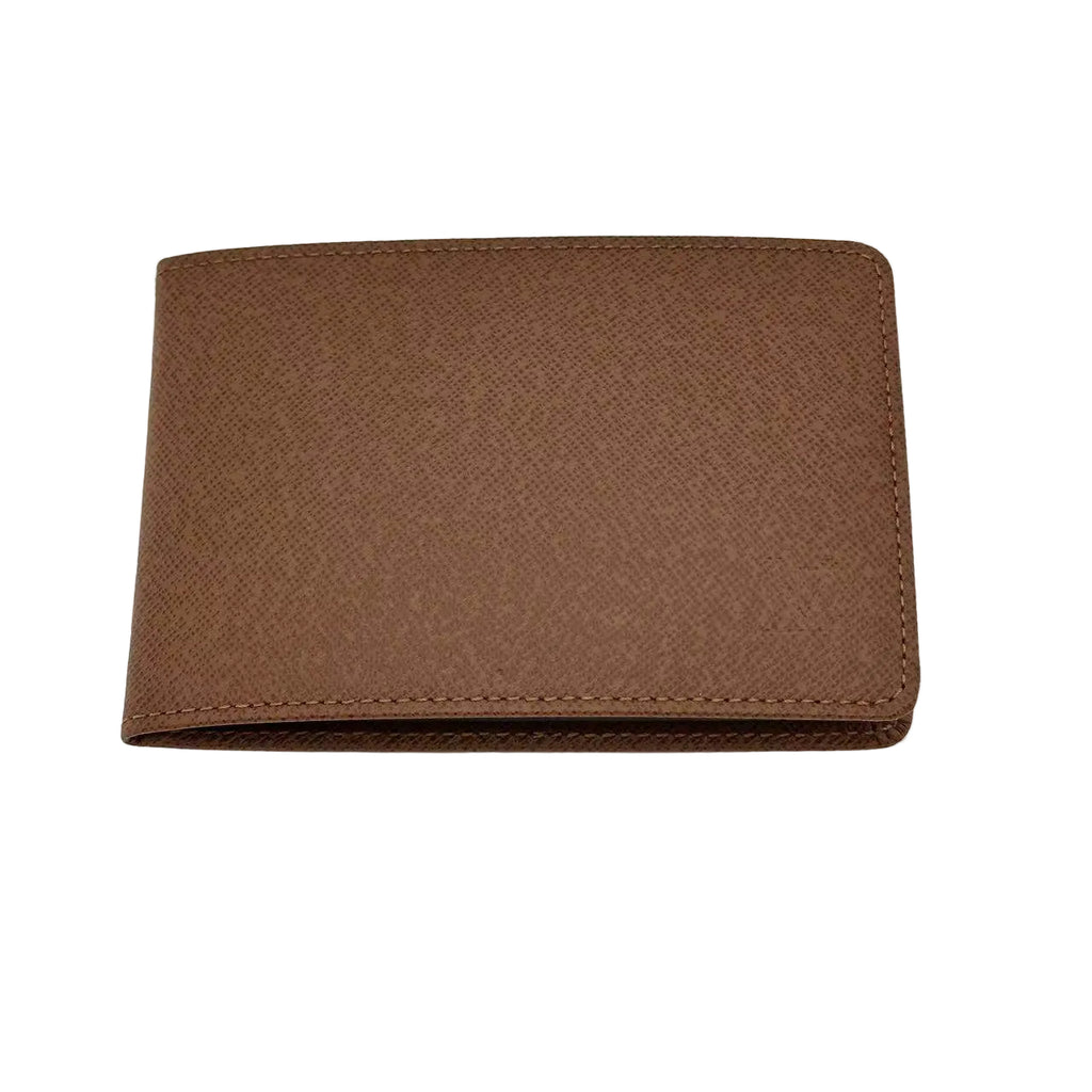Étui pour porte-cartes en cuir marron Taiga de Louis Vuitton