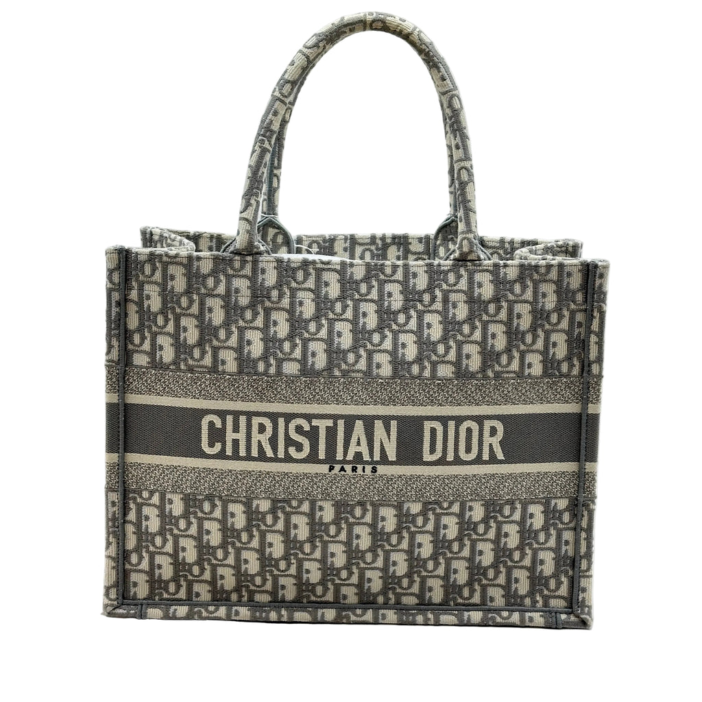 Christian Dior Bicolor  Embroidery Book Tote Medium Bag