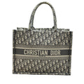 Christian Dior Bicolor  Embroidery Book Tote Medium Bag