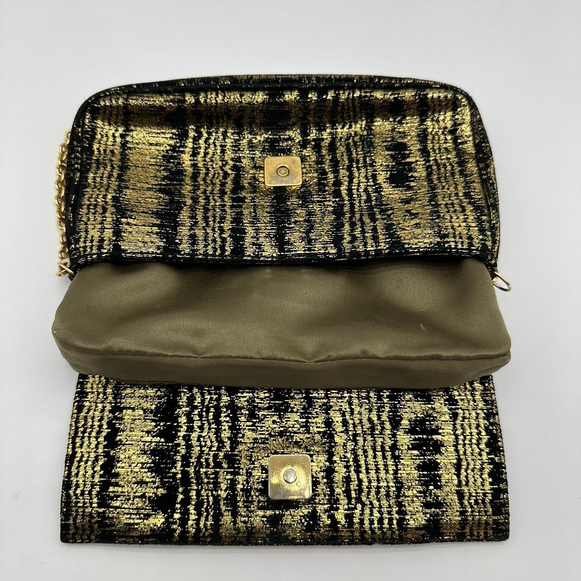 Fendi Velour Chain Shoulder Bag Black×Gold 8BP046