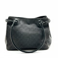 gucci gg canvas leather tote bag vintage top handle black