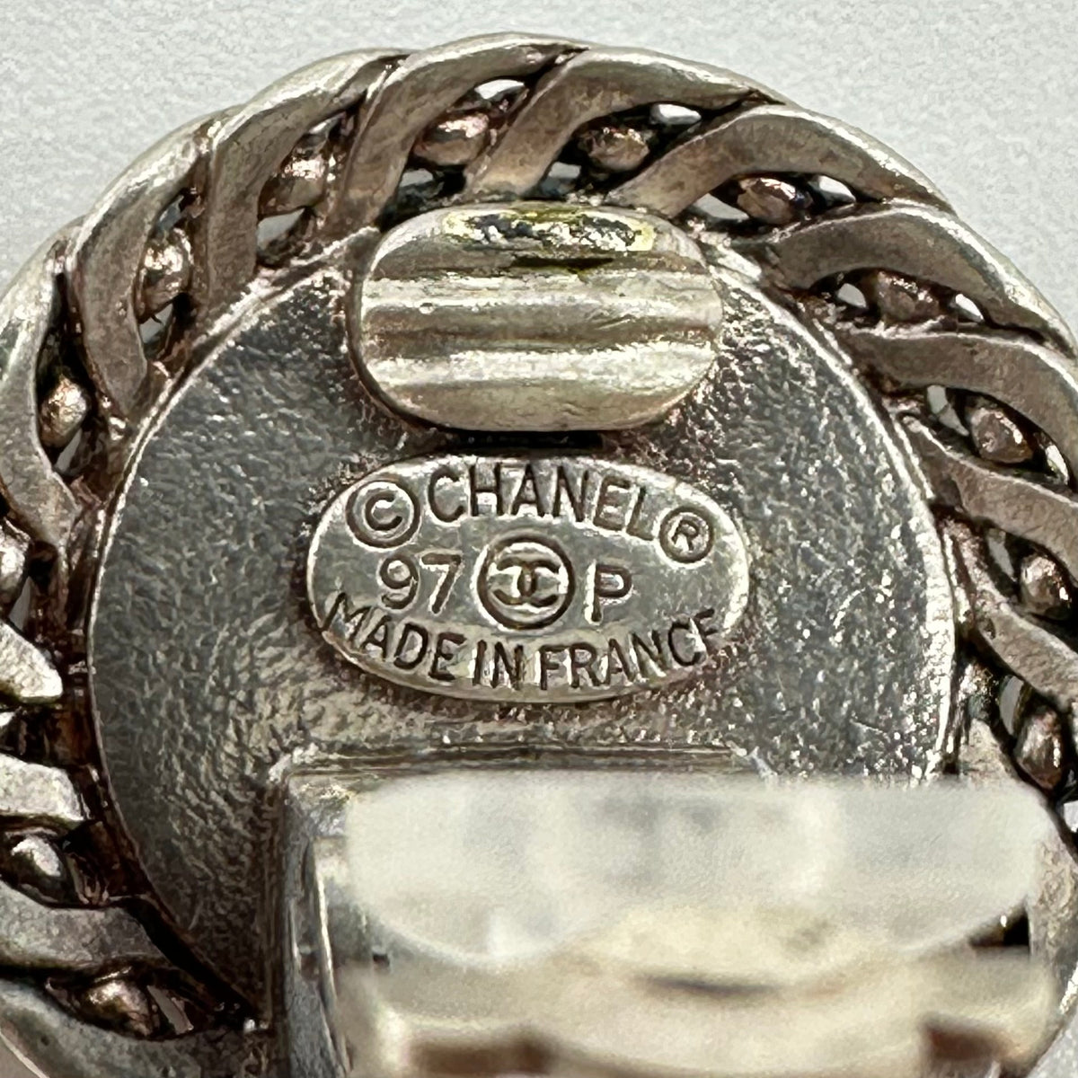 Chanel Silver Coin Clip-On Earrings with Portrait Motif vintage