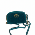 gucci small velvet blue gg marmont crossbody bag