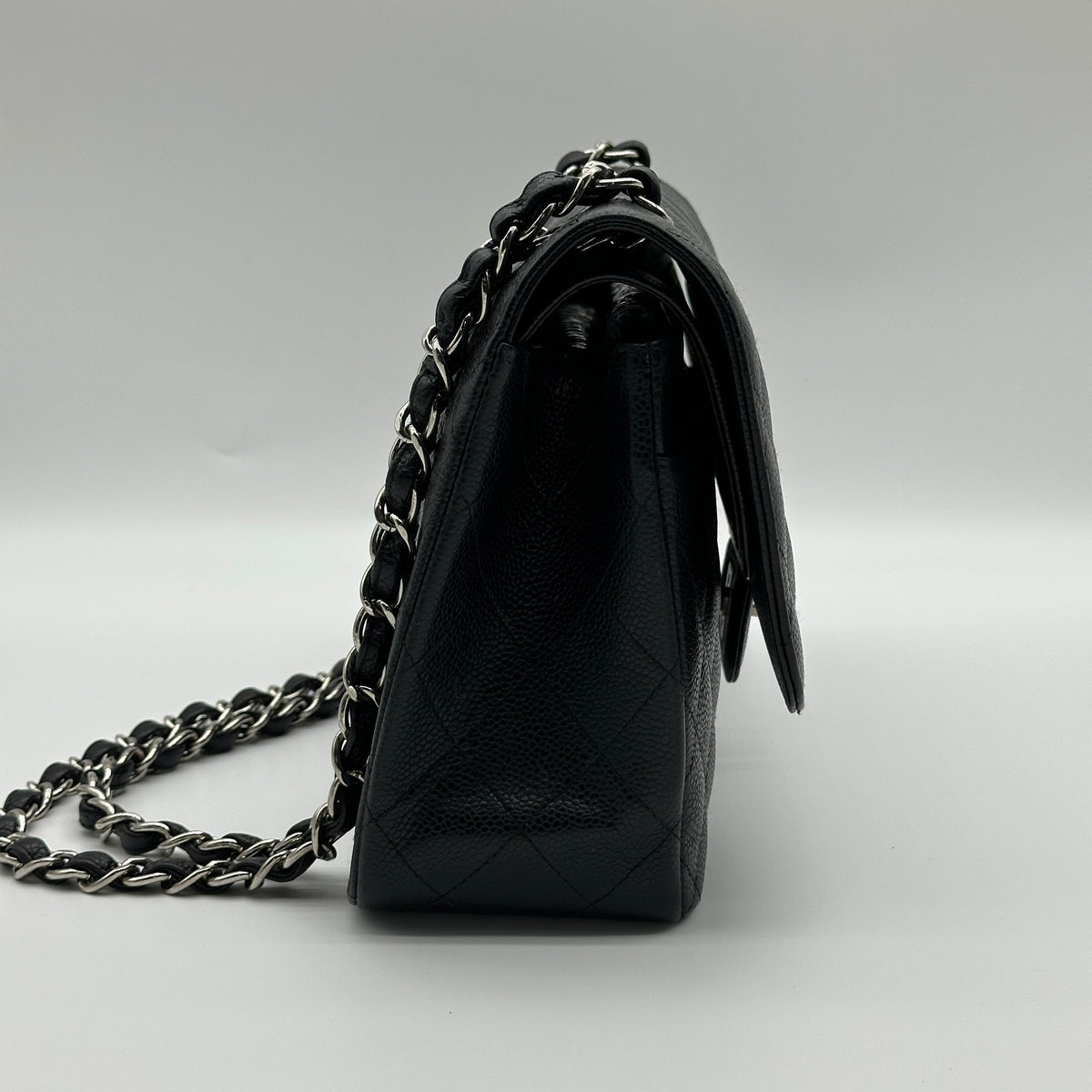 Chanel Matelasse 30 Caviar Leather Chain Shoulder Bag Black
