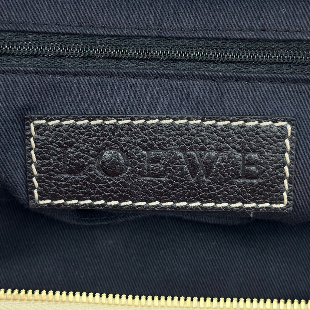 LOEWE Vintage Shoulder Bag Dual Exterior Pockets Gold Hardware