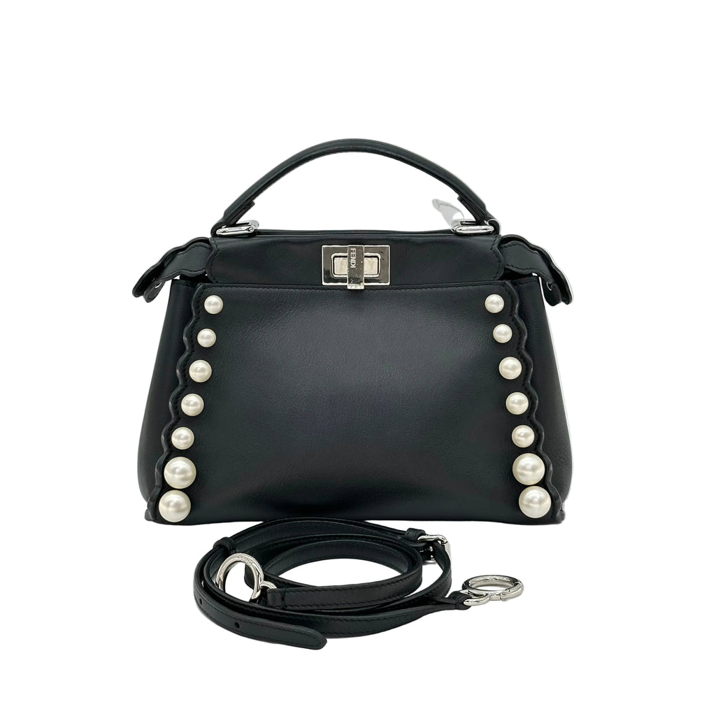 FENDI Peekaboo Handbag Shoulder Bag 2WAY Pearl
