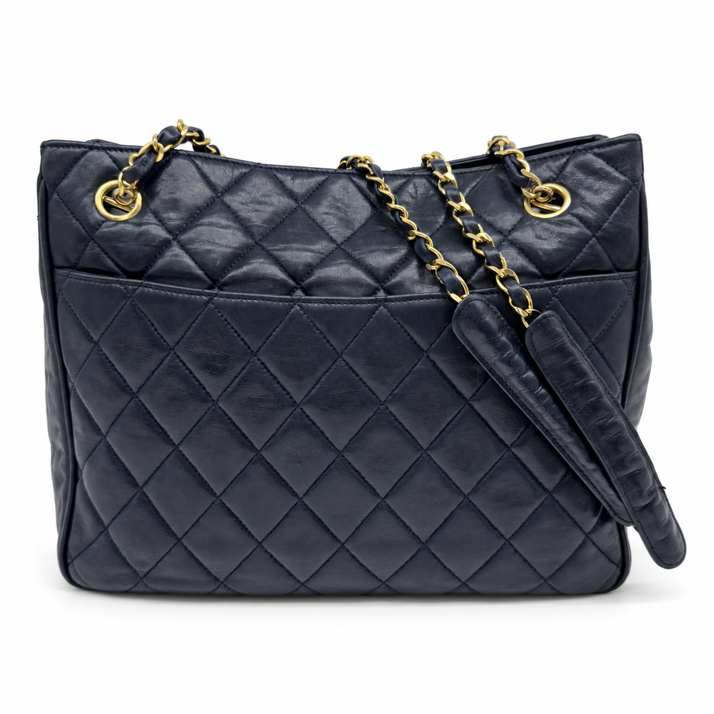 Chanel Matelasse Quilted Leather Black Chain Shoulder Bag