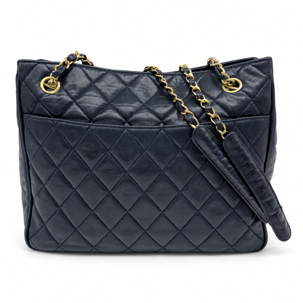 Chanel Matelasse Quilted Leather Black Chain Shoulder Bag
