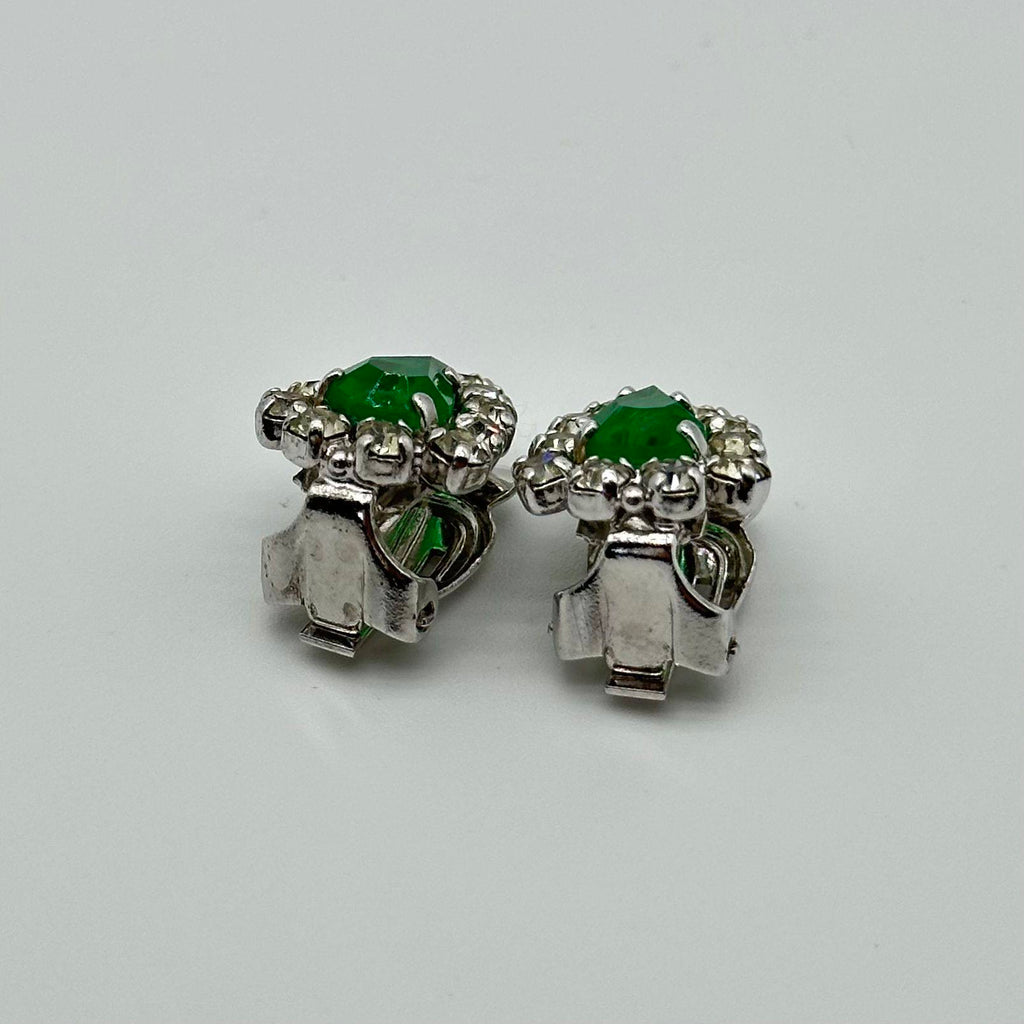 Christian Dior Emerald Green Clip-On Earrings Vintage